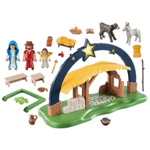 Christmas crib building set with light Playmobil image-2