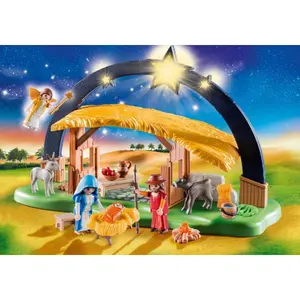 Christmas crib building set with light Playmobil image-1