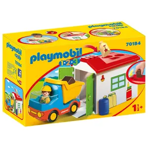 Truck and garage Playmobil 1.2.3 image-0