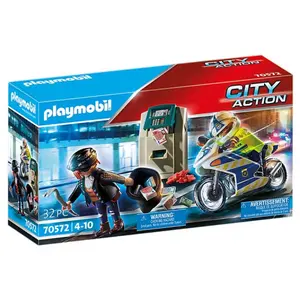 Police motorcycle with thief Playmobil City image-0