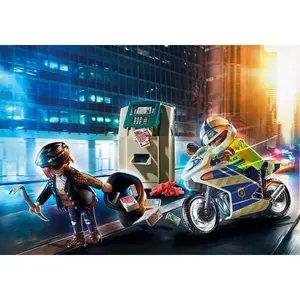 Police motorcycle with thief Playmobil City image-3