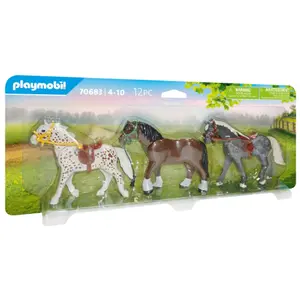 Lot of 3 horses Playmobil Country image-0