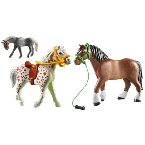 Lot of 3 horses Playmobil Country image-1