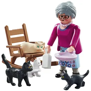 Special granny figurine with cats Playmobil image-1