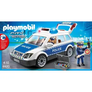 Construction sets police car with flashing light Playmobil image-0