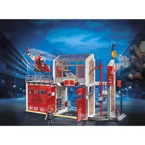Juegos de construcción de bomberos y helicópteros Playmobil image-0
