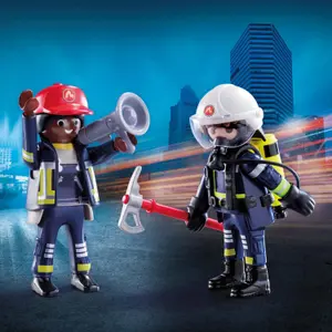 Figurine duo firefighter-rescuer Playmobil image-2