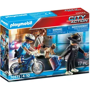 Police imagination games with bike and thief Playmobil image-0