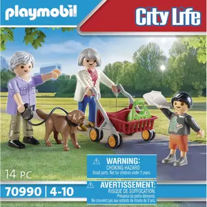 Building sets grandparents with grandson Playmobil image-0