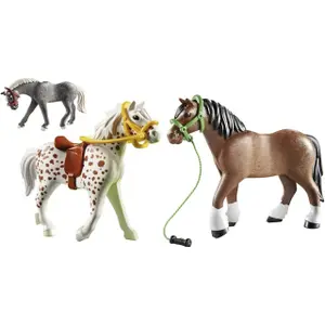 Set of 3 horse figurines Playmobil image-3