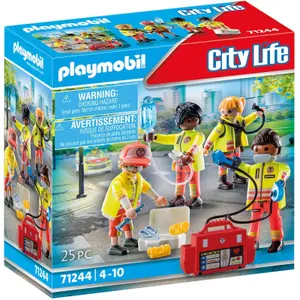 Bouwspellen voor het eerstehulpteam Playmobil