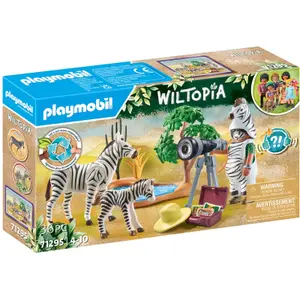 Figurine photographer in disguise and zebras Playmobil image-1