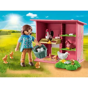 Farmer and henhouse figurine Playmobil image-1