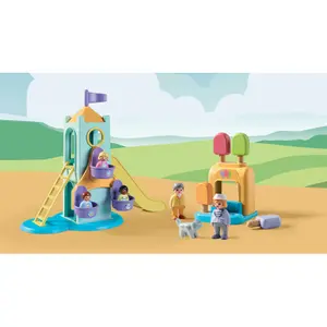 Jeux de construction Aire +Tobogg Géant Playmobil 123 image-2