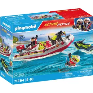 Jogos de exterior barco bombeiro e scooter de água Playmobil image-0