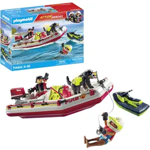 Jogos de exterior barco bombeiro e scooter de água Playmobil image-2