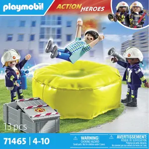 Firefighter simulation games and rescue cushion Playmobil image-0