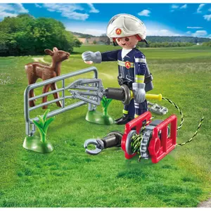 Firefighter simulation game with fawn to save Playmobil image-3