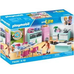 Jeux de simulation cuisine avec ilot central Playmobil image-1