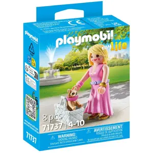 Building set lady + chihuahua and basket Playmobil image-3