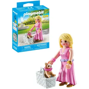 Building set lady + chihuahua and basket Playmobil image-2