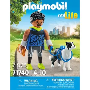 Sporty man and border collie simulation game Playmobil