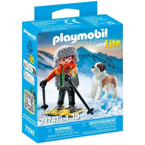 Boys' simulation games with rackets and St. Bernard Playmobil image-1