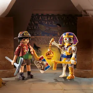Treasure hunter duo building set + mummy Playmobil image-5
