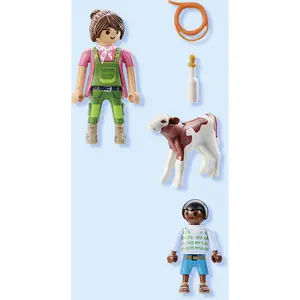 Duo farm building set with calf Playmobil image-4