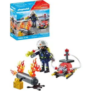 Feuerwehr-Simulationsspiel mit Wasserpumpe und Tank Playmobil image-3