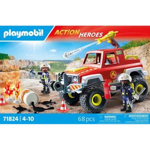 Jogo de carro de bombeiros + bidão em chamas Playmobil image-5