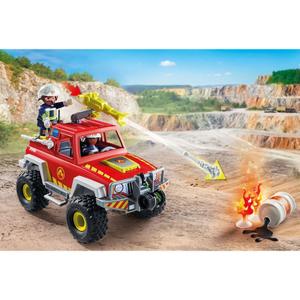 Jogo de carro de bombeiros + bidão em chamas Playmobil image-2