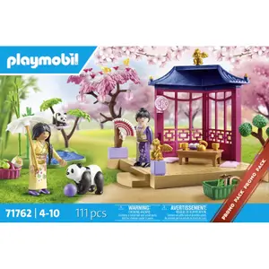 Asiatisk trädgårdssimuleringsspel och panda familj Playmobil image-0