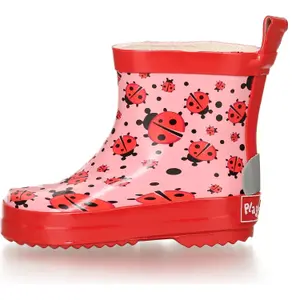 Baby girl rubber rain boots Playshoes Low Lady Bug image-0