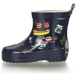 Baby boy rubber rain boots Playshoes Low Pirate Island image-0