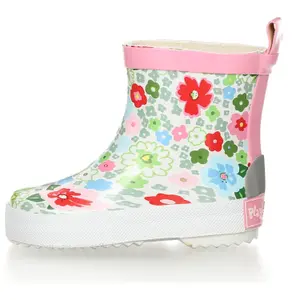 Baby girl rubber rain boots Playshoes Low Flowers image-0