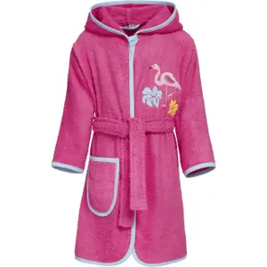 Terry towelling robe for older kids Playshoes Flamingo image-0