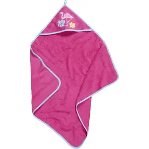 Hooded baby towel Playshoes Flamingo image-0
