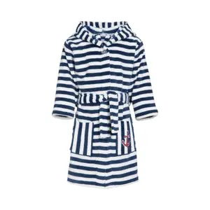 Children's fleece bathrobe Playshoes Striped Maritime image-0