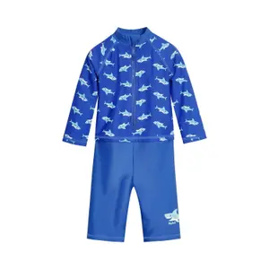 1-piece swimsuit 1/1 arms with baby uv protection Playshoes Shark image-0