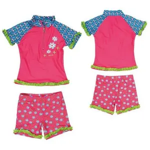 Girl's 2-piece swimsuit with uv protection Playshoes Flowers image-0