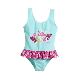 Girl's 1-piece swimsuit with uv protection Playshoes Flamingo image-0