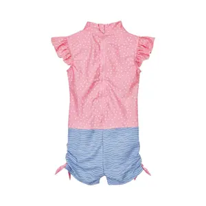 Girl's 1-piece swimsuit with uv protection Playshoes Crab image-0