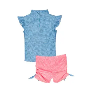 2-piece swimsuit with uv protection for baby girls Playshoes Crab image-0