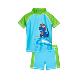 2-piece swimsuit with uv protection for baby girls Playshoes Dino image-0