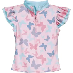 1-piece swimsuit with uv protection for baby girls Playshoes Butterfly image-1