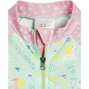 1-piece swimsuit 1/1 arms with uv protection baby girl Playshoes Unicorn image-3