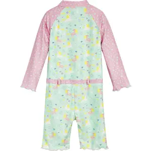 1-piece swimsuit 1/1 arms with uv protection baby girl Playshoes Unicorn image-1