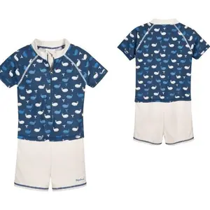 Romper uv protection short sleeves baby Playshoes Whale image-0