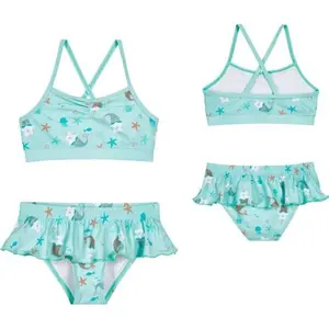 2-piece swimsuit uv protection baby girl Playshoes Unicorn Mermaid Cat image-0